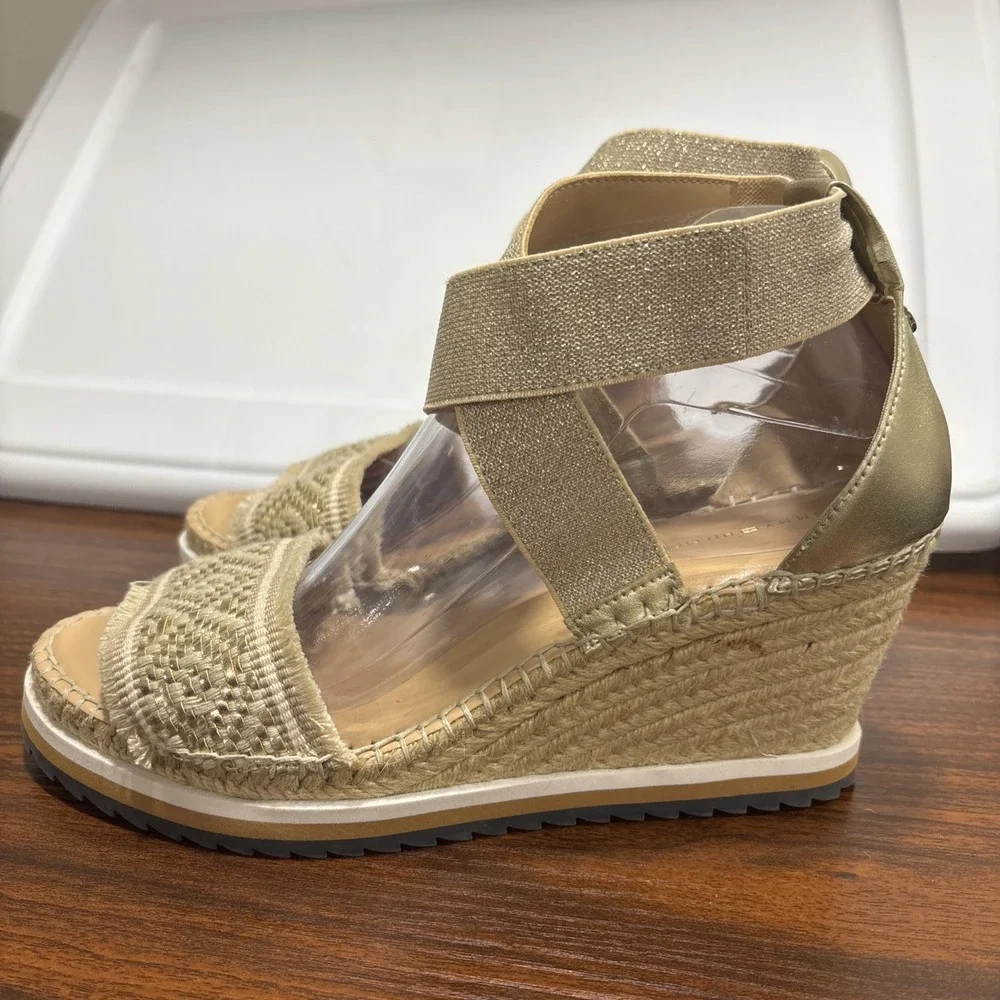 Tommy Hilfiger Gold Yemina Espadrille Rope Wedge Sandals Women's Size US 9.5 M
